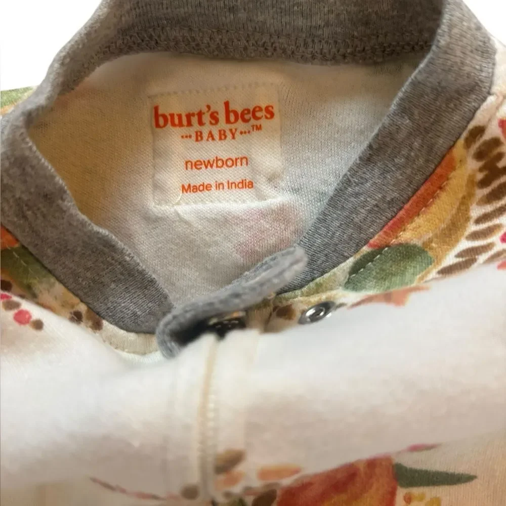 Burts Bees Organic Cotton Pajama Bundle NB 0-3 Months and 12 Months